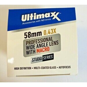 58mm 0.43x Professional HD Wide Angle Lens With Macro For Canon, Nikon+ More NEW